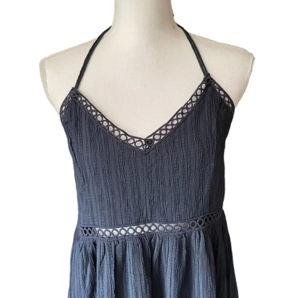 Lulus Dress Womens XS Navy Relaxed Vibes Strappy Lace Beachy Boho Coastal Maxi - Picture 9 of 15